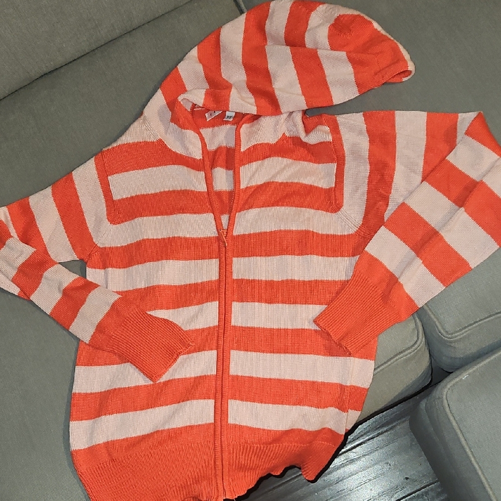 Striped Hoodie Cashmere & Silk, XS, Gently Used